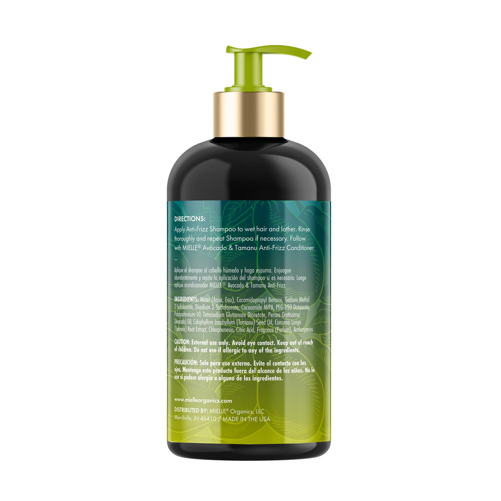 Mielle Organics shampoo in bathroom setting demonstrating styling routine benefit