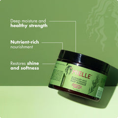 Mielle Organics label close-up highlighting biotin and natural ingredient callouts for clarity