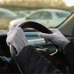 MIG4U glove with lotion on palm demonstrating product retention and neatness
