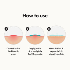 Application demonstration of Mighty Patch HERO on a blemish for discreet treatment benefit