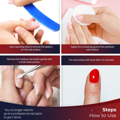 Miilex foil-wrap on fingers mid-soak demonstrating thorough removal method benefit