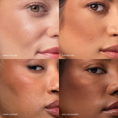 Milani Amalfi Glow product label and back packaging with shade and ingredient info