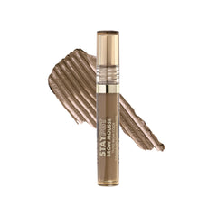 Milani Brow Mousse front packaging showing product and shade Soft Brown benefit long-lasting color