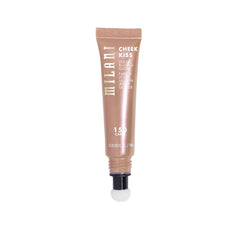 Milani Cheek Kiss applied on model cheeks delivering dewy, radiant lift