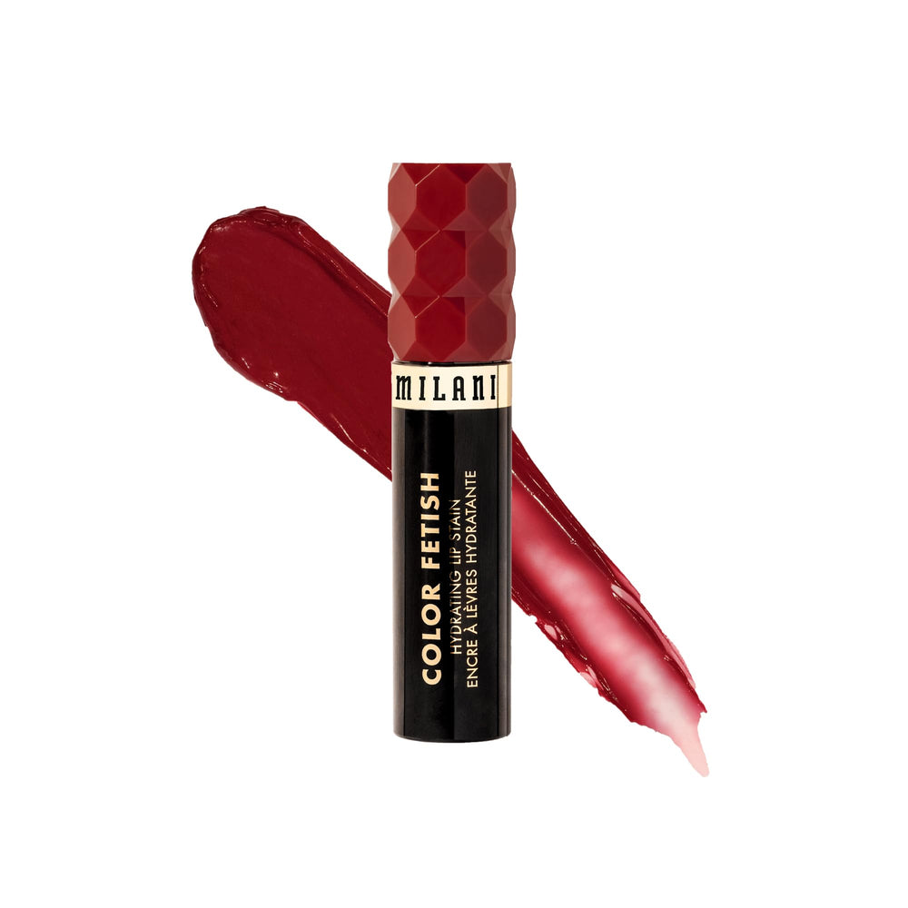 Milani front packaging of Color Fetish Lip Stain showing shade label and product