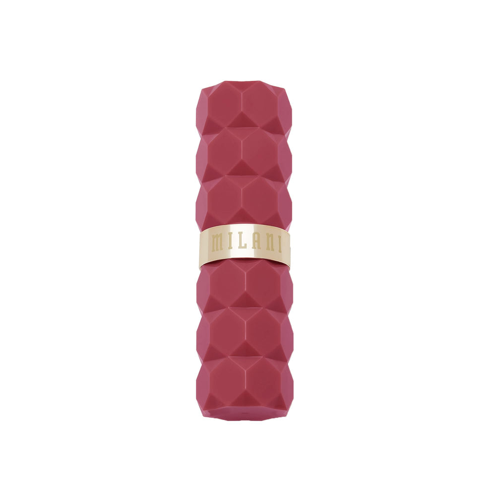 Milani applied on model lips showing velvet-matte finish and comfortable wear benefit