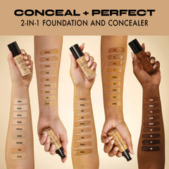 Milani application under eye demonstrating coverage and brightening