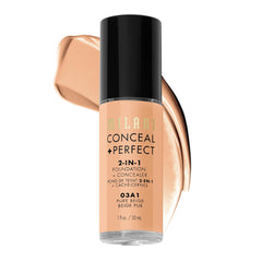 Milani front bottle showing label and shade for easy identification and full coverage