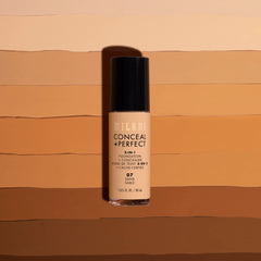 Milani bottle styled on vanity conveying daily routine convenience and aesthetic