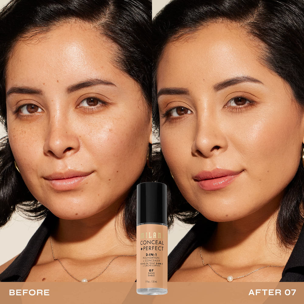 Milani pump dispensing foundation showing controlled amount for efficient application