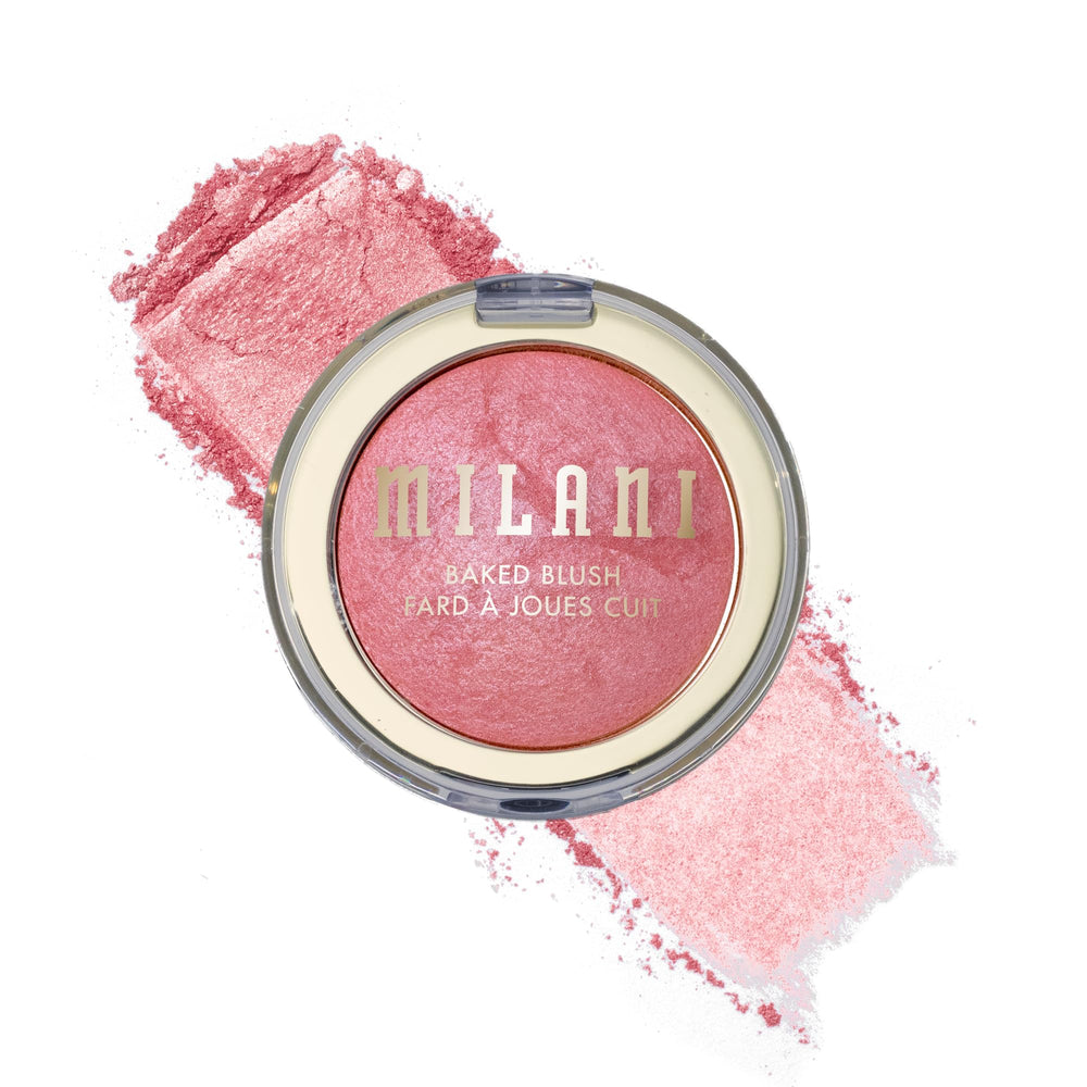 Milani Dolce Pink compact front view showing sleek packaging and easy storage benefit