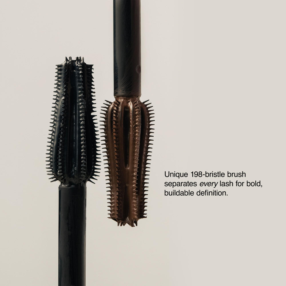 Milani before-and-after lashes showing dramatic volume and length