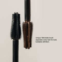 Milani before-and-after lashes showing dramatic volume and length