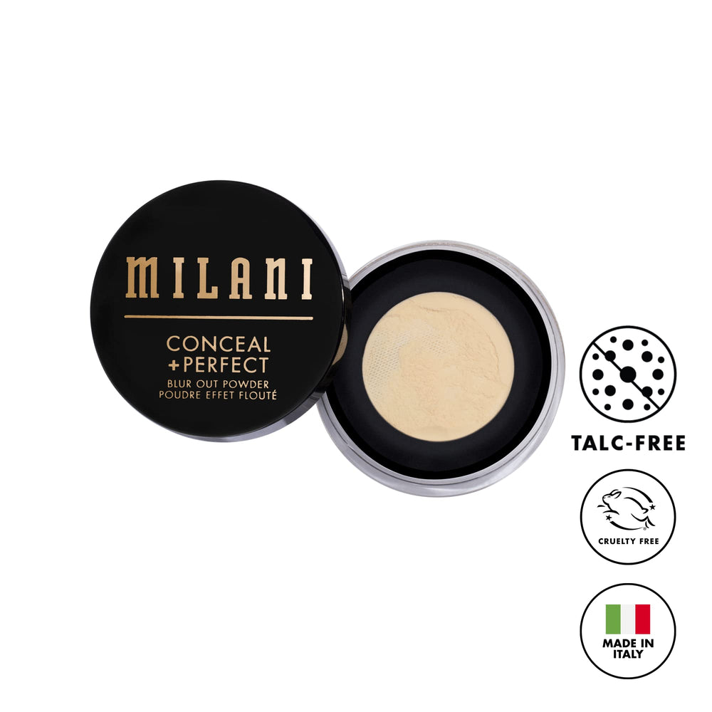 Milani open powder with netting visible, demonstrates controlled product dispense