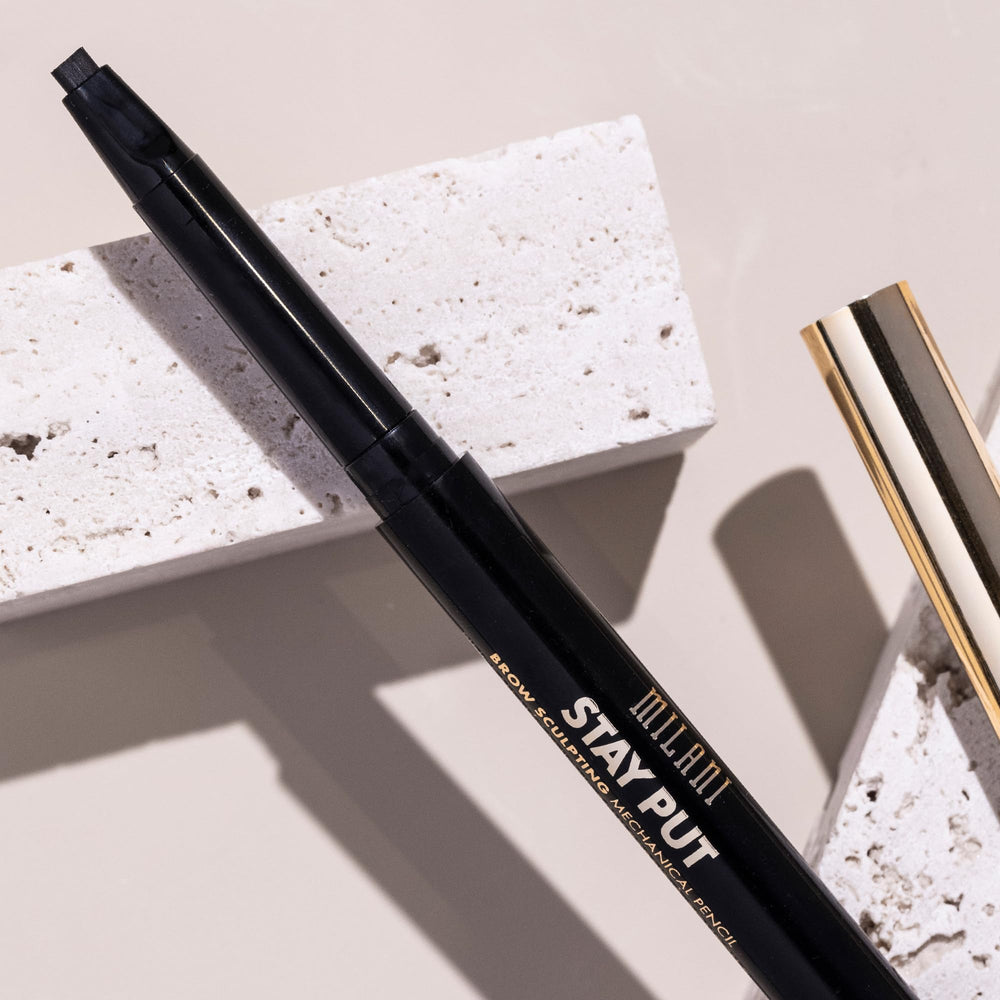 Milani packaging and label showing shade Dark Brown and cruelty-free claim