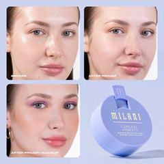 Milani primer on bathroom vanity lifestyle showing everyday skincare routine