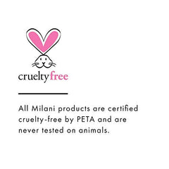 Milani product back label, showing shade name and cruelty-free note