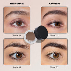 Milani creamy brow color swatch highlighting smooth, blendable texture