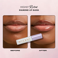 Milani gloss texture swirled on hand showing smooth non-sticky formula benefit