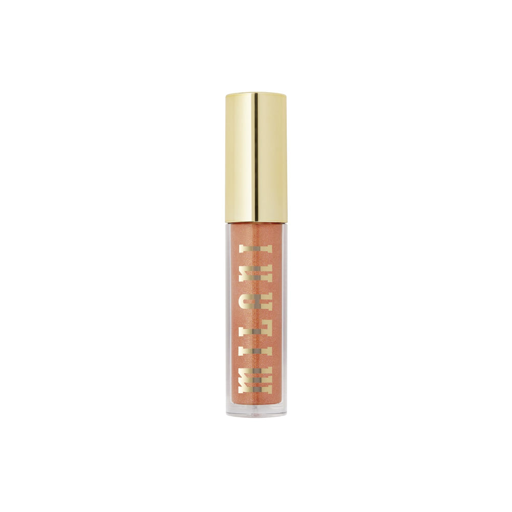 Milani gloss on makeup table styled lifestyle shot for daily routine inspiration benefit