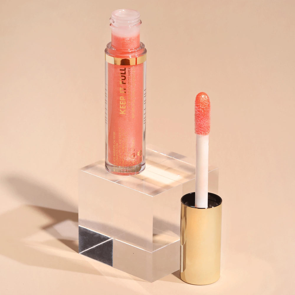 Milani Tropical Shine next to neutral shades comparing finish and complementing tones benefit