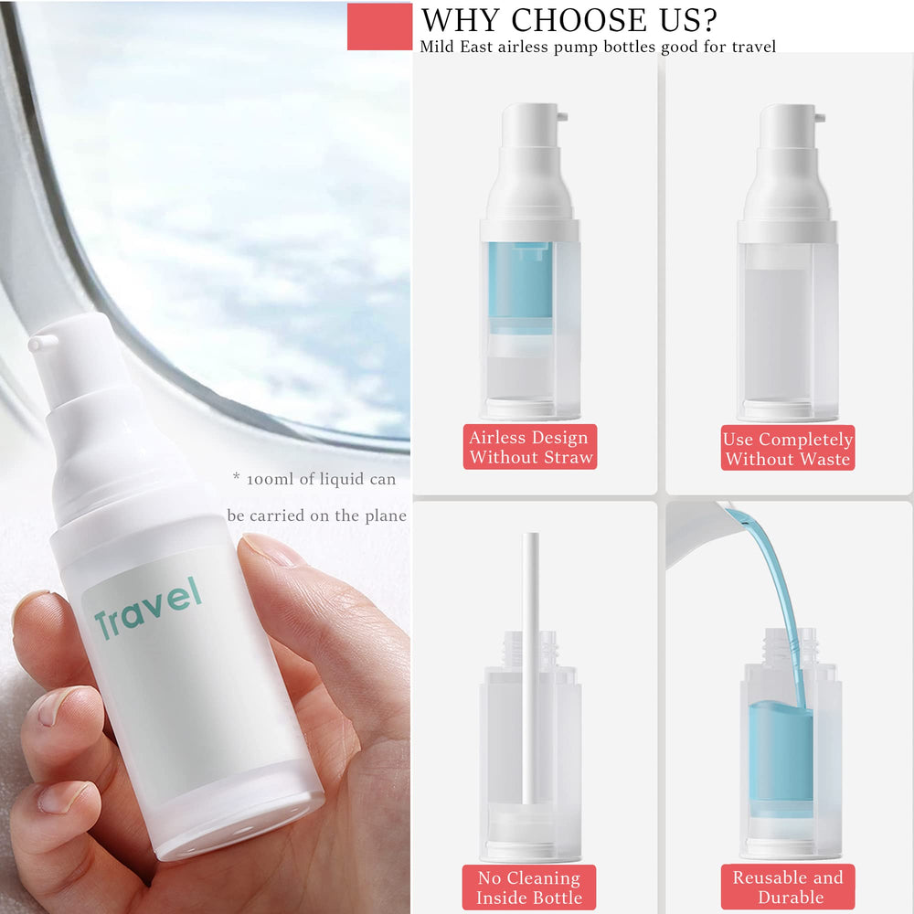 MILD EAST hands using funnel to refill bottle showing spill-free convenience