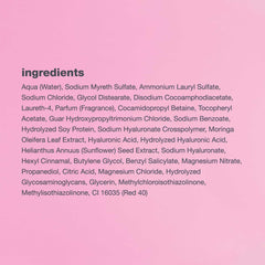 milk_shake ingredients display with milk and fruit extracts showing nourishing benefit: softens hair