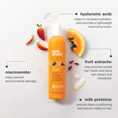 milk_shake shampoo in hand during application for visible coverage