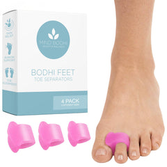 MIND BODHI HEALTH & WELLNESS front packaging showing pink toe separators and benefits