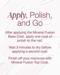 Mineral Fusion applied on manicured nails for durable, chip-resistant look