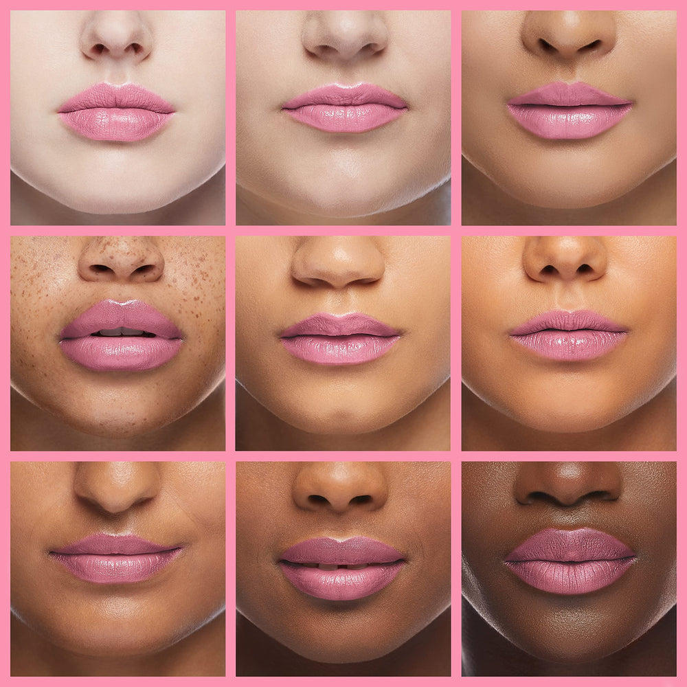 Mineral Fusion lip tint applied on lips showing natural sheer color