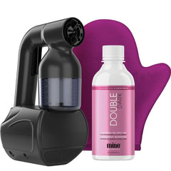 MINETAN BODY.SKIN front view showing compact handheld device and benefits
