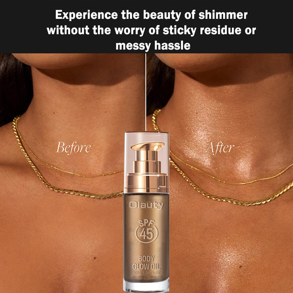 Minfei application on arm showing bronze shimmer, highlights skin tone