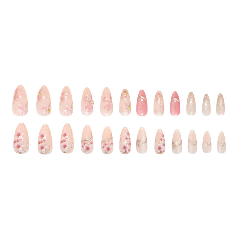 MINGCHUN short almond nails worn on hand showing finished look and everyday elegance