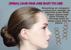 Mini Skater pin in bun showing ease of use and stable updo hold