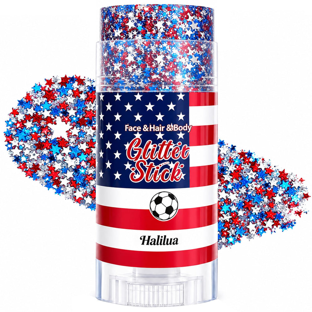 miniling front packaging showing patriotic glitter stick and easy use benefit