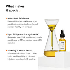 Minimalist 30ml bottle beside coin for scale, compact travel-friendly benefit