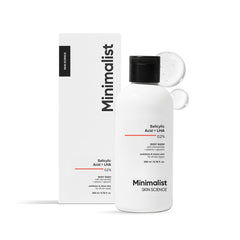 Minimalist front bottle showing label and 2% salicylic acid benefit