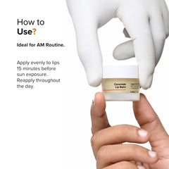 Minimalist ceramide lip balm scale comparison next to coin showing portable size for carry convenience