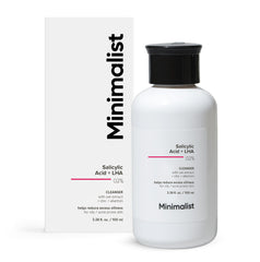 Minimalist front label showing product name and benefits for clear skin