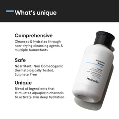 Minimalist face wash gel texture closeup demonstrating lightweight hydration