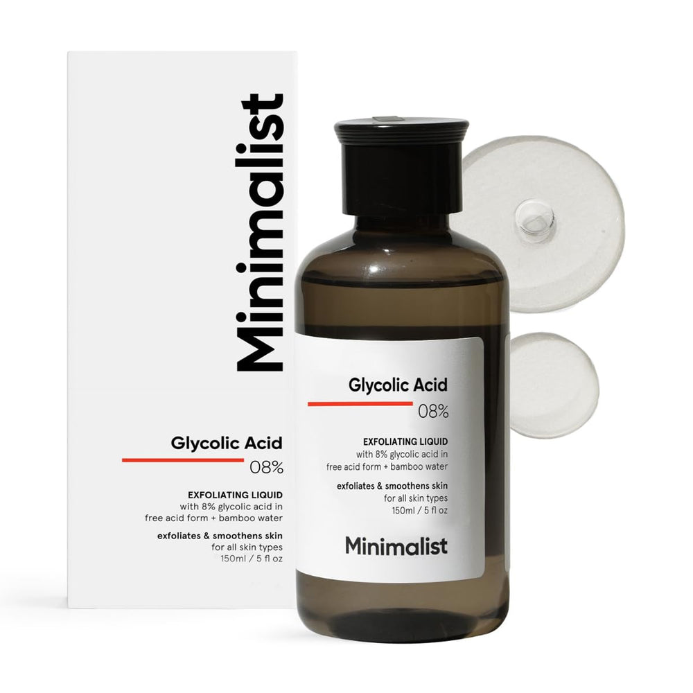 Minimalist bottle front view showing clean label and size benefit