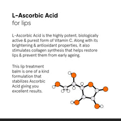 Minimalist balm applied to lips demonstrating hydrating and brightening benefit