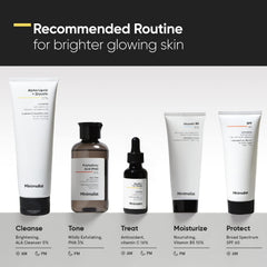 Minimalist product displayed with clean beauty icons showing gentle formulation benefit