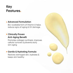 Minimalist retinoid cream next to lab glassware emphasizing clinical formulation
