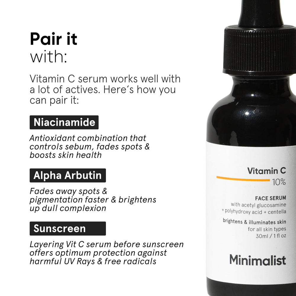 Minimalist graphic before and after showing reduced dark spots benefit