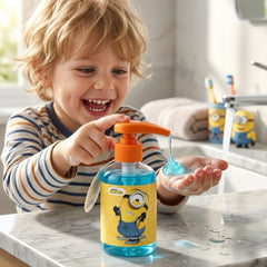 Minions soap texture on palm demonstrating gentle lather benefit