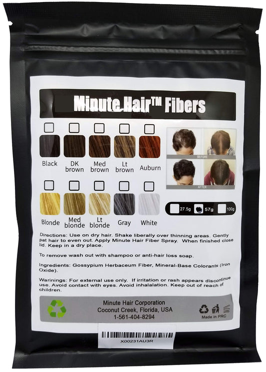 Minute Hair front packaging showing medium brown refill and product branding for easy storage