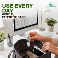 Miracle of Aloe in outdoors setting for hardworking hands protection