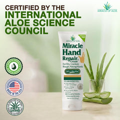 Miracle of Aloe open cap showing cream texture and quick-absorbing benefit